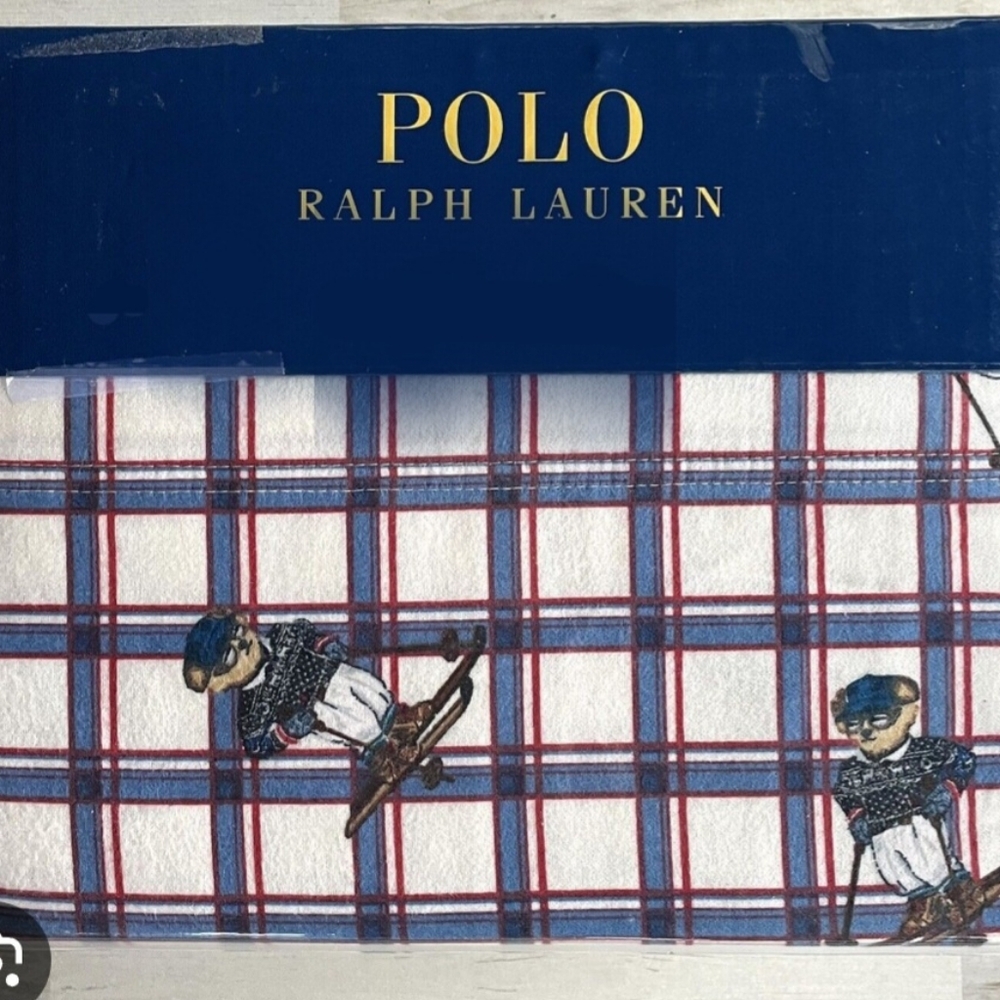 Brand new Ralph Lauren Polo bear KING SKI FLANNEL sheet set